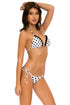 Luli Fama Spotted WAVEY RUCHED BACK BRAZILIAN TIE SIDE BOTTOM